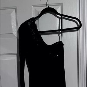 Black Calvin Klein One Shoulder Cocktail Dress Sz 2